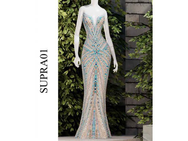 Sims 4 SUPRA01 GOWN by chromaticcouture