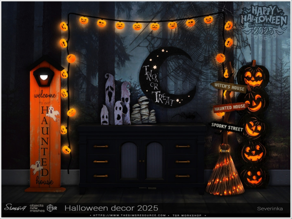 Sims 4 Halloween decor 2025 by Severinka_