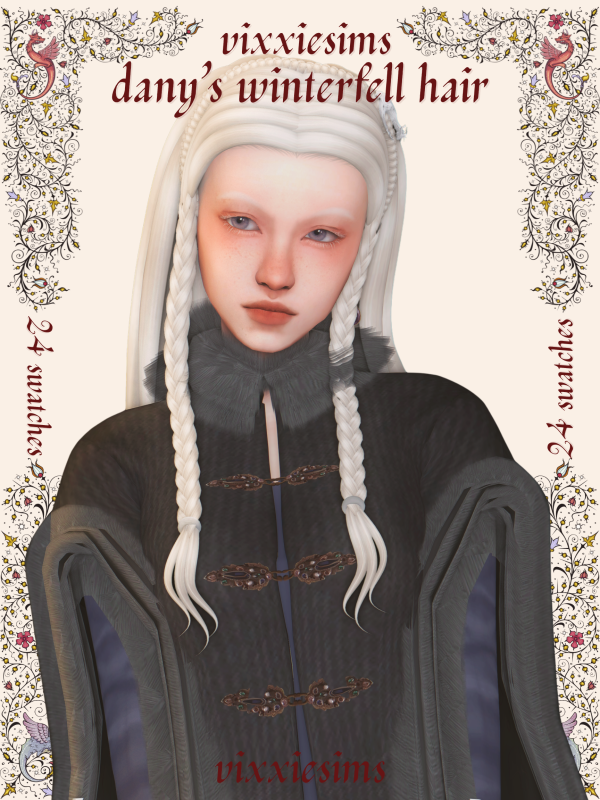 Maxis Match dany's winterfell hair by simsfinds - The Sims 4 Custom Content