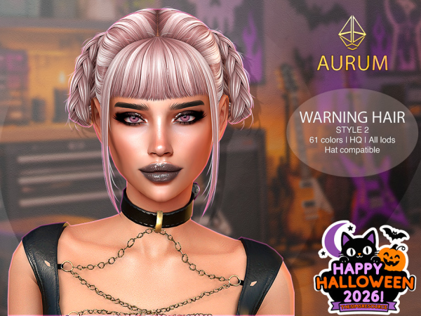 Sims 4 Aurum - Warning Hair Style 2