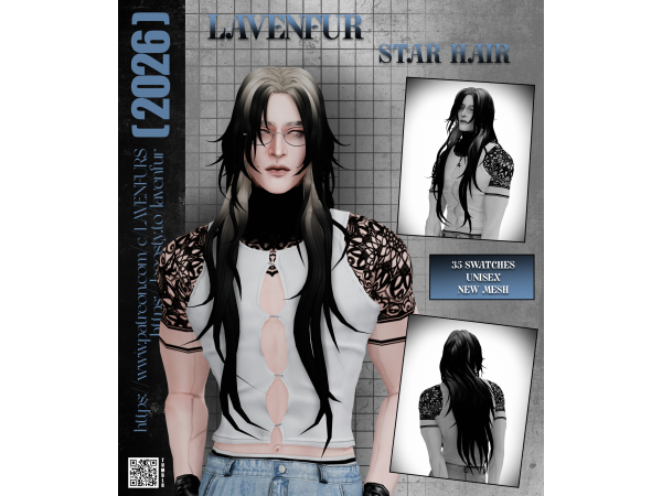 Sims 4 𝙻𝙰𝚅𝙴𝙽𝙵𝚄𝚁 - 𝚂𝚃𝙰𝚁 𝙷𝙰𝙸𝚁