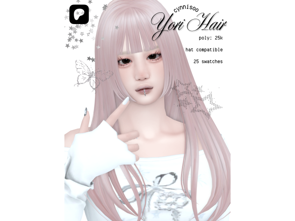 Sims 4 yori hair by cynnisoo