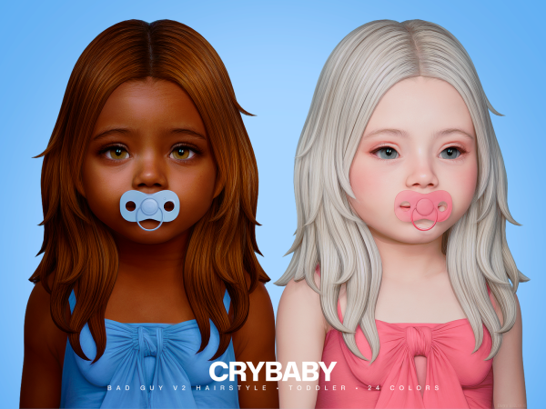 Sims 4 CRYBABY - Bad Guy V2 Hairstyle I Toddler (Daylife Sims)