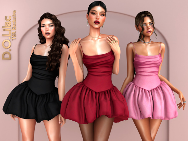 Sims 4 Satin Doll Dress