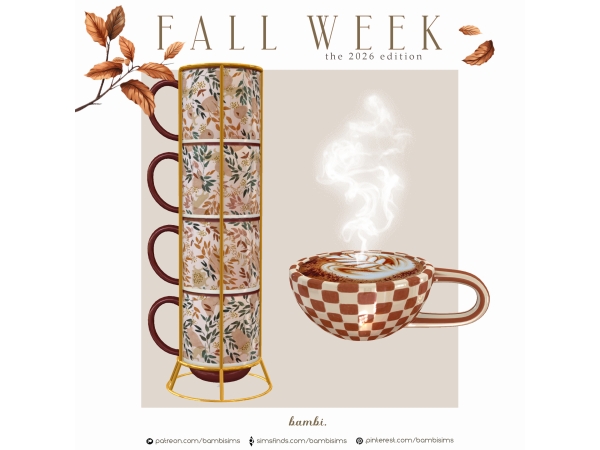 Sims 4 Edit 'Fall Week: Stacking mugs and Coffee Mug