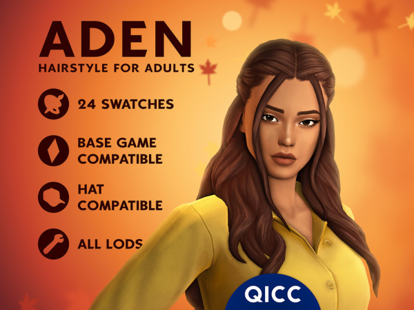 Sims 4 Aden Hair by qicc