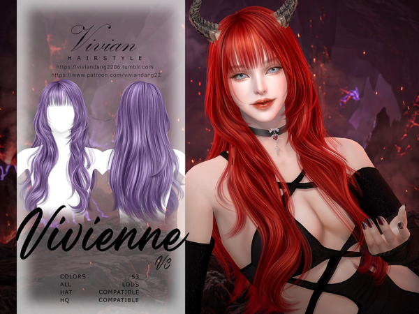 Sims 4 Vivienne - Hairstyle v3 by VivianDang