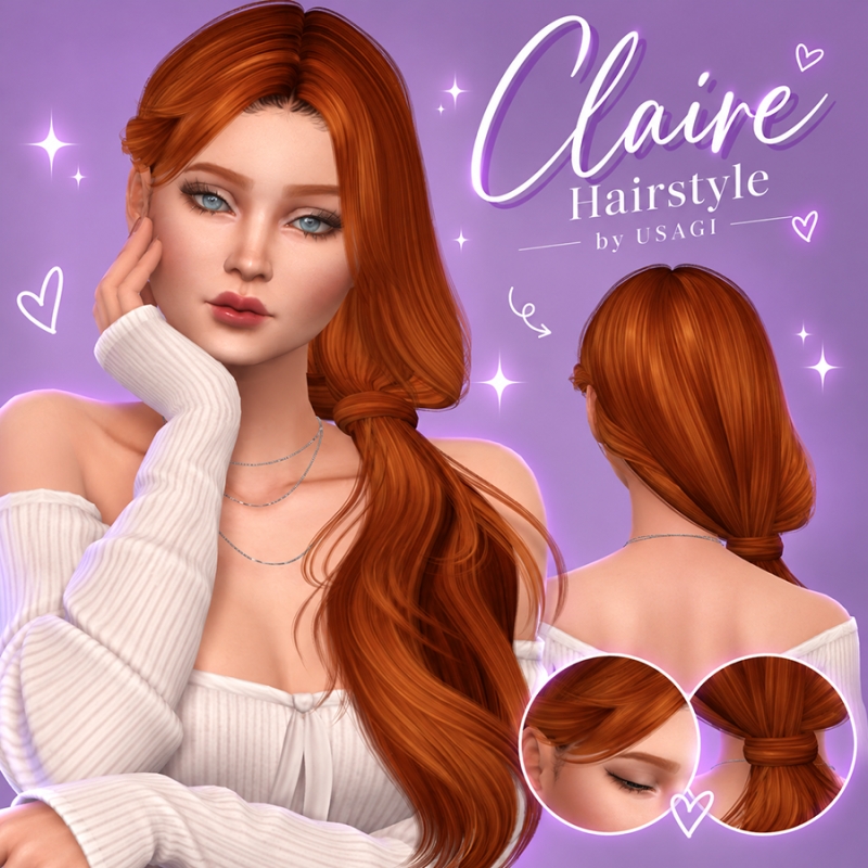 Alpha USAGI Claire Hair - The Sims 4 Custom Content