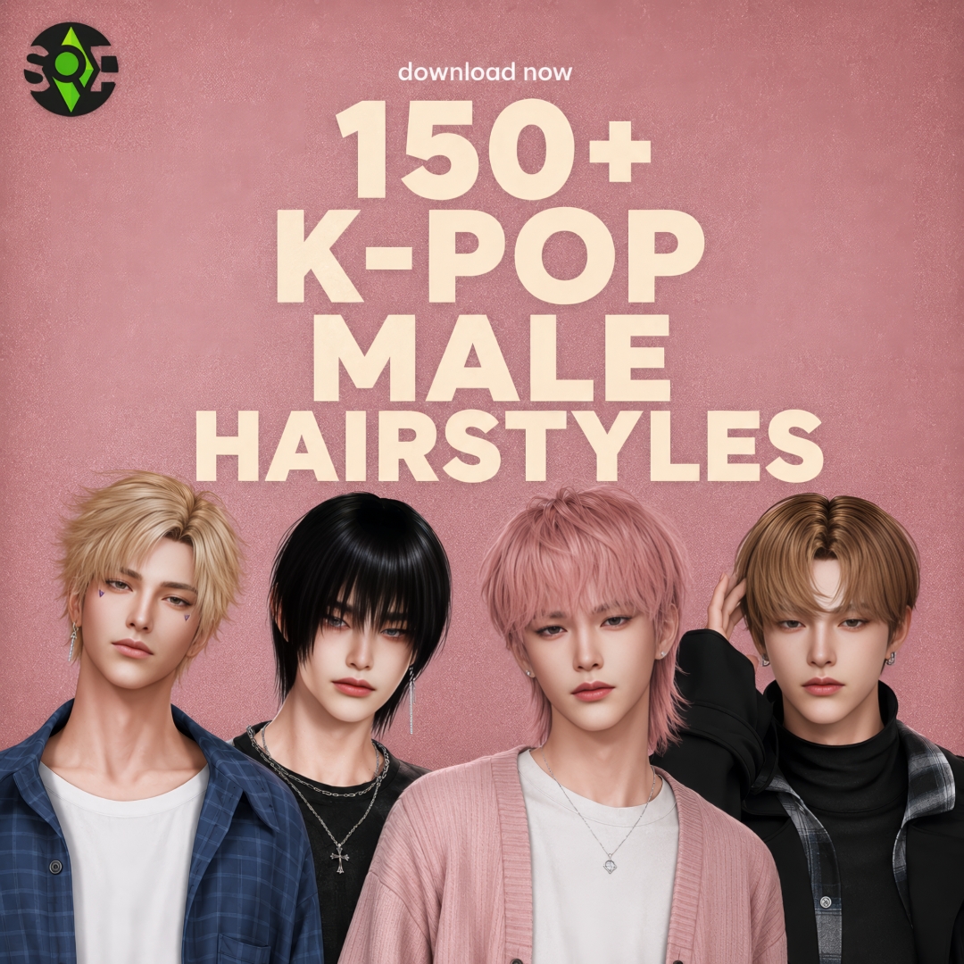 Sims 4 150+ K-Pop & Asian Male Hairstyles